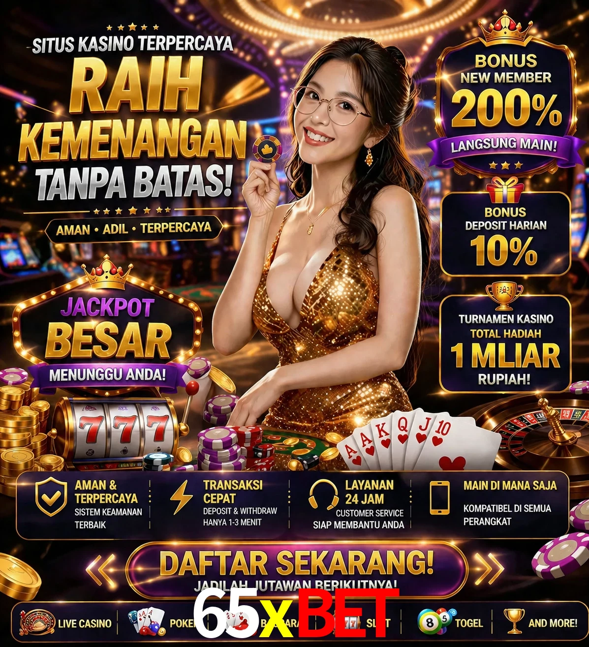 Roleta e blackjack 65xbet